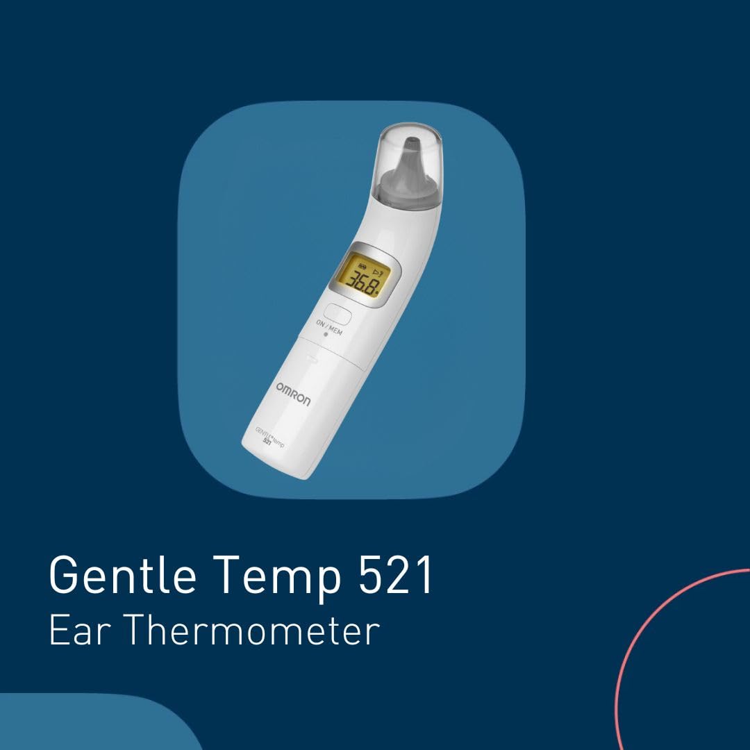 OMRON Gentle Temp 521 Digital Ear Thermometer, 3-in-1 measurement, Fast Accurate Results 1 Second Celsius Fahrenheit, No-Touch Infrared Thermo-meters for Baby Kids Adults, 25 Reading Memory Backlight