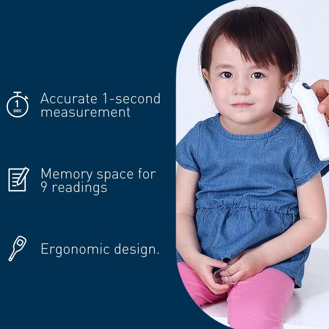 OMRON Gentle Temp 521 Digital Ear Thermometer, 3-in-1 measurement, Fast Accurate Results 1 Second Celsius Fahrenheit, No-Touch Infrared Thermo-meters for Baby Kids Adults, 25 Reading Memory Backlight