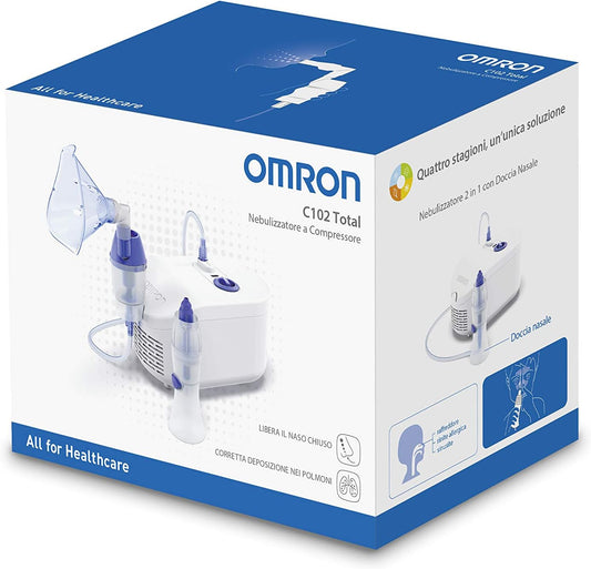 OMRON C102 Total 2-in-1 Nebuliser with Nasal Shower - Combined Nebulizer Machine Adults & Kids